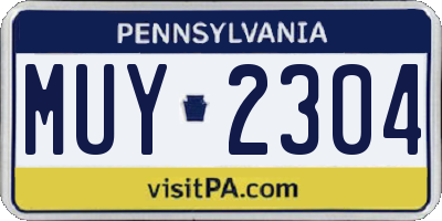 PA license plate MUY2304