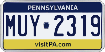 PA license plate MUY2319