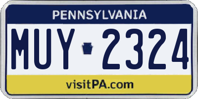 PA license plate MUY2324