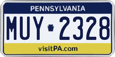 PA license plate MUY2328