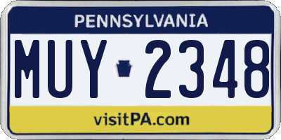 PA license plate MUY2348