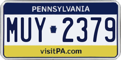 PA license plate MUY2379