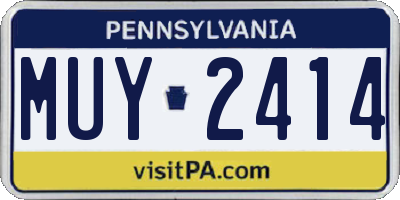 PA license plate MUY2414