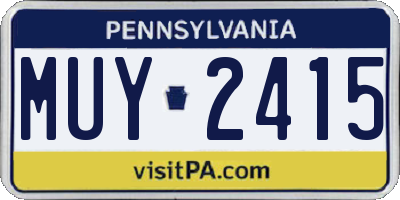 PA license plate MUY2415