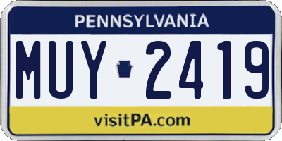 PA license plate MUY2419