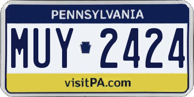 PA license plate MUY2424