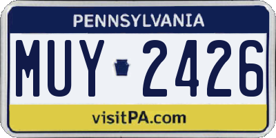 PA license plate MUY2426