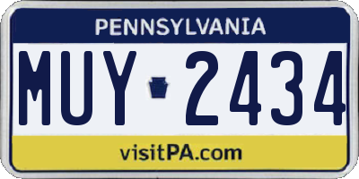 PA license plate MUY2434