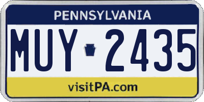 PA license plate MUY2435
