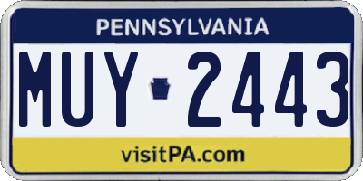 PA license plate MUY2443