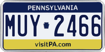 PA license plate MUY2466