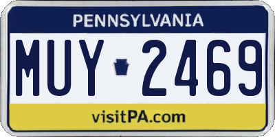 PA license plate MUY2469