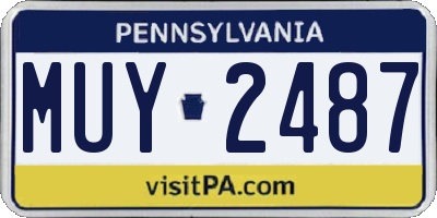 PA license plate MUY2487