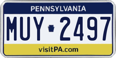 PA license plate MUY2497