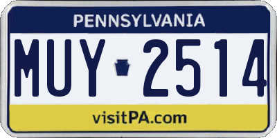 PA license plate MUY2514