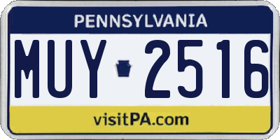PA license plate MUY2516