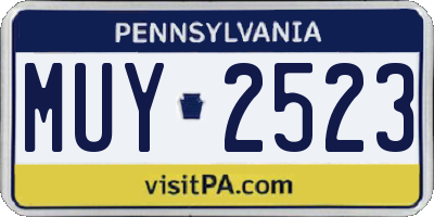 PA license plate MUY2523