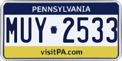 PA license plate MUY2533