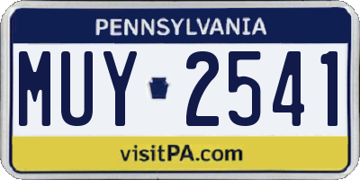 PA license plate MUY2541