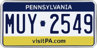 PA license plate MUY2549