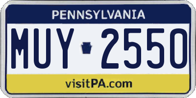PA license plate MUY2550