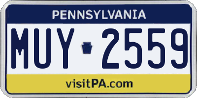 PA license plate MUY2559