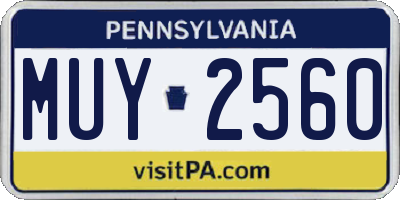 PA license plate MUY2560