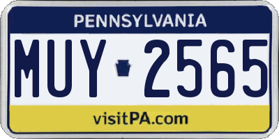 PA license plate MUY2565