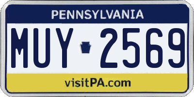 PA license plate MUY2569