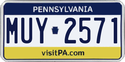 PA license plate MUY2571