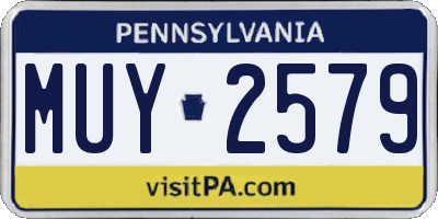 PA license plate MUY2579