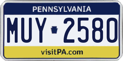 PA license plate MUY2580