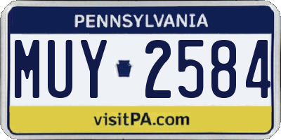 PA license plate MUY2584