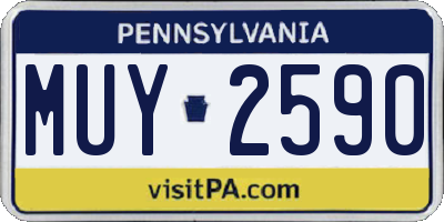 PA license plate MUY2590