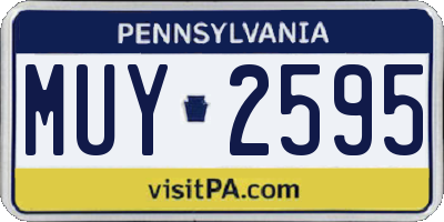 PA license plate MUY2595