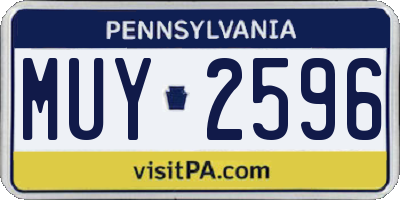 PA license plate MUY2596