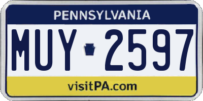 PA license plate MUY2597