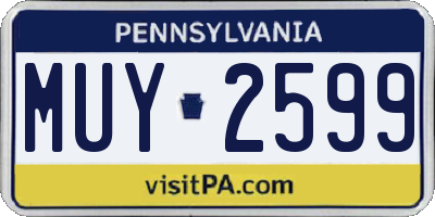 PA license plate MUY2599