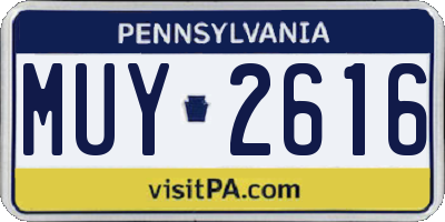 PA license plate MUY2616