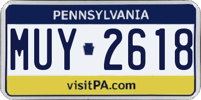 PA license plate MUY2618