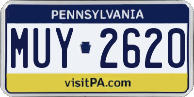 PA license plate MUY2620