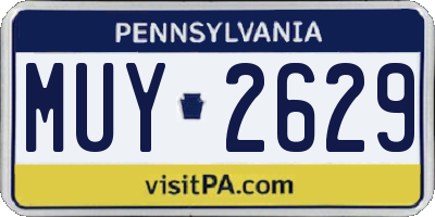 PA license plate MUY2629
