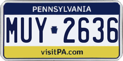 PA license plate MUY2636