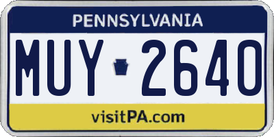 PA license plate MUY2640