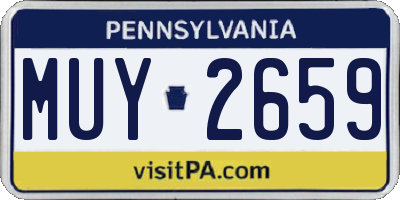 PA license plate MUY2659