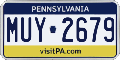 PA license plate MUY2679