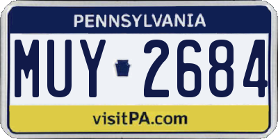 PA license plate MUY2684