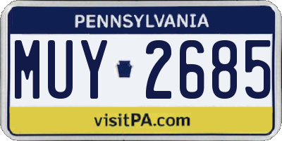 PA license plate MUY2685