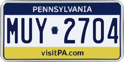 PA license plate MUY2704