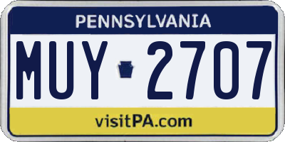 PA license plate MUY2707